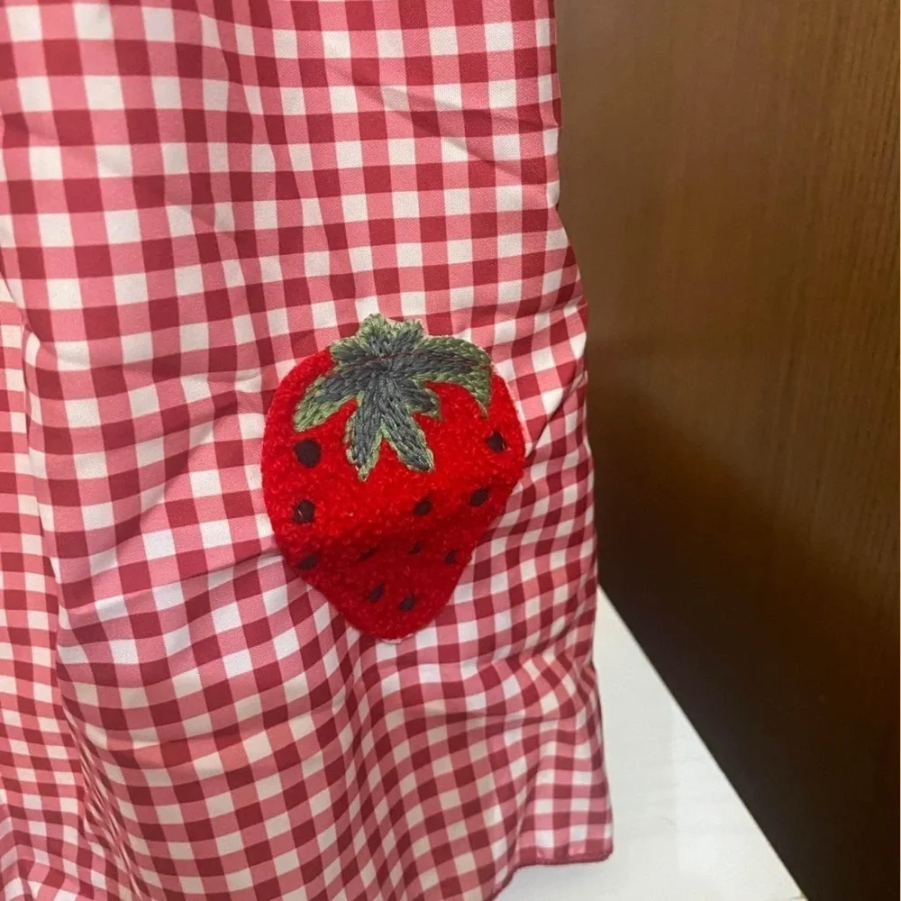 New Gingham Strawberry Sundress